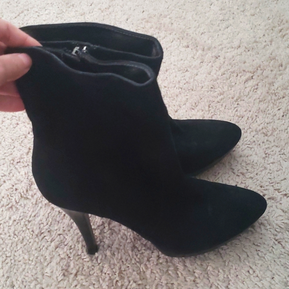 Classic black heeled boots